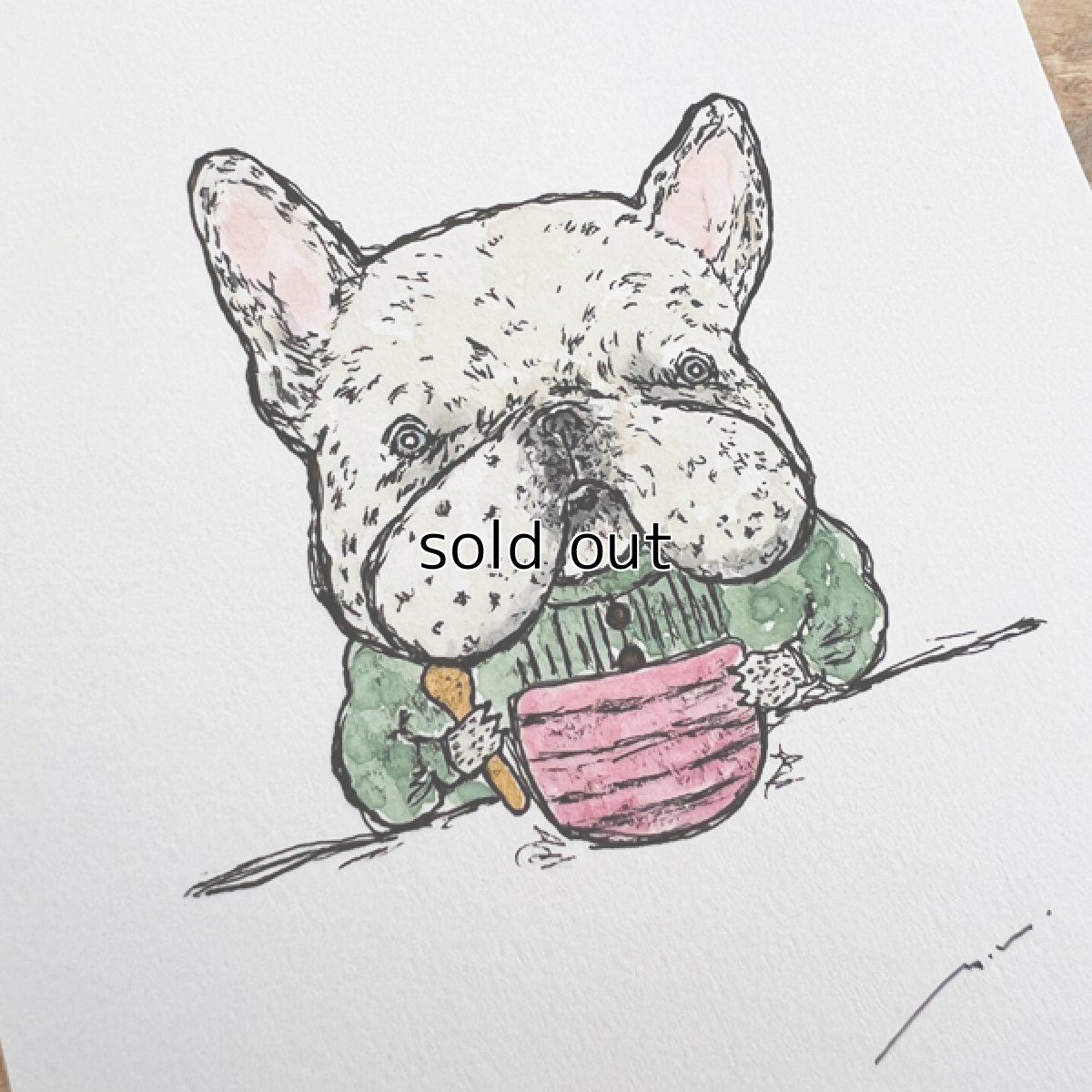 画像2: 原画/ポストカードサイズ『Bumpy Bowl-pink-』 (2)