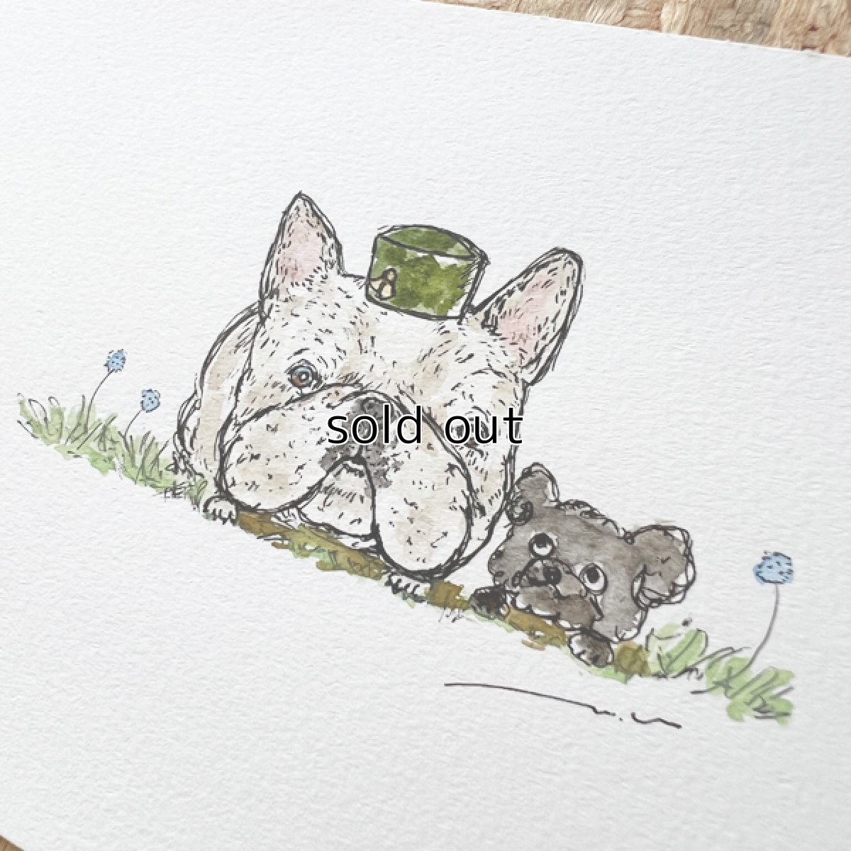 画像2: 原画/ポストカードサイズ『しあわせだね』 (2)