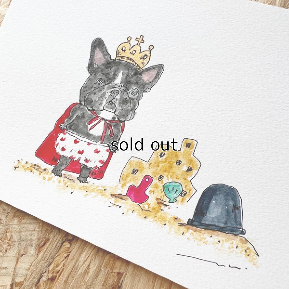 画像2: 原画/ポストカードサイズ『王様』 (2)