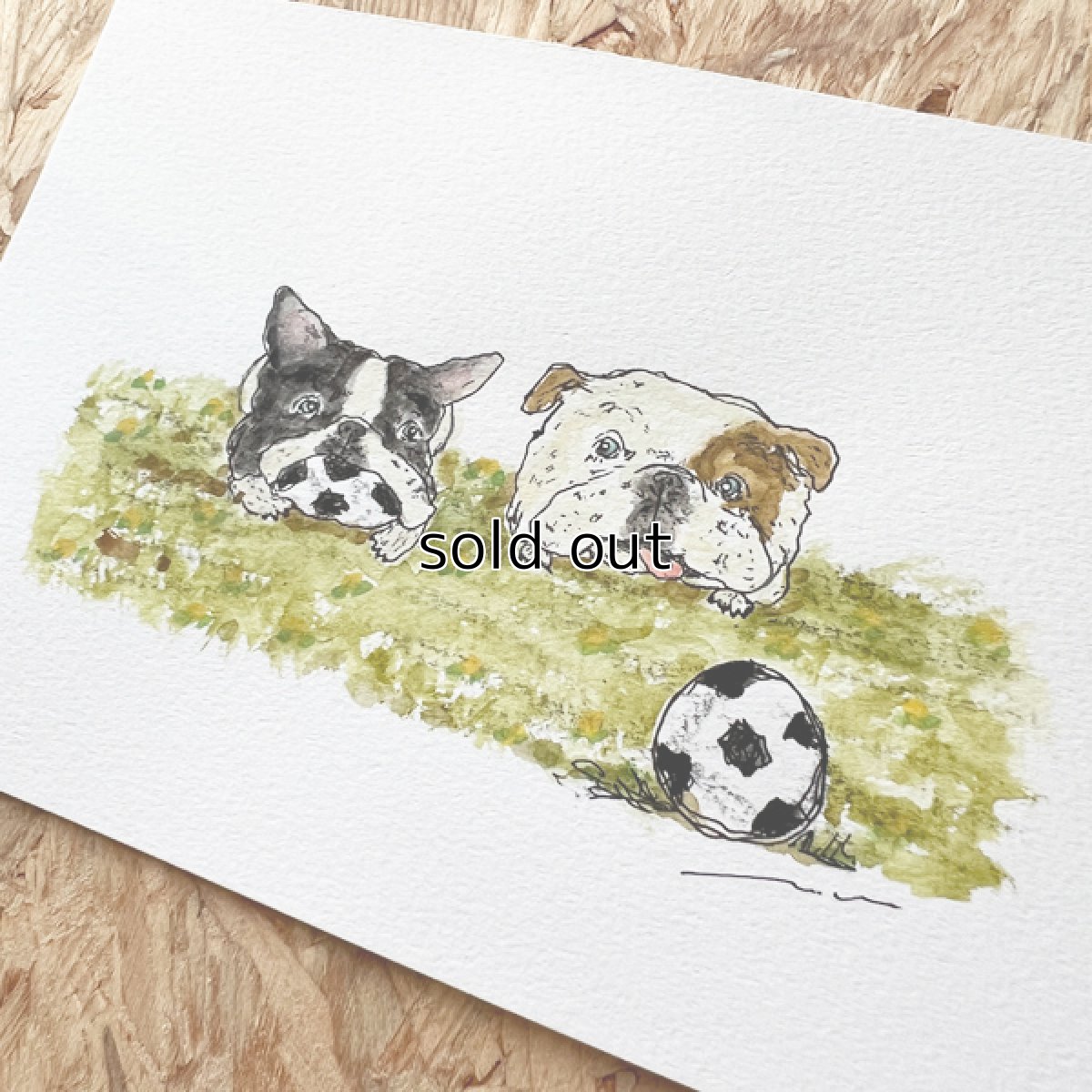 画像2: 原画/ポストカードサイズ『ボール』 (2)